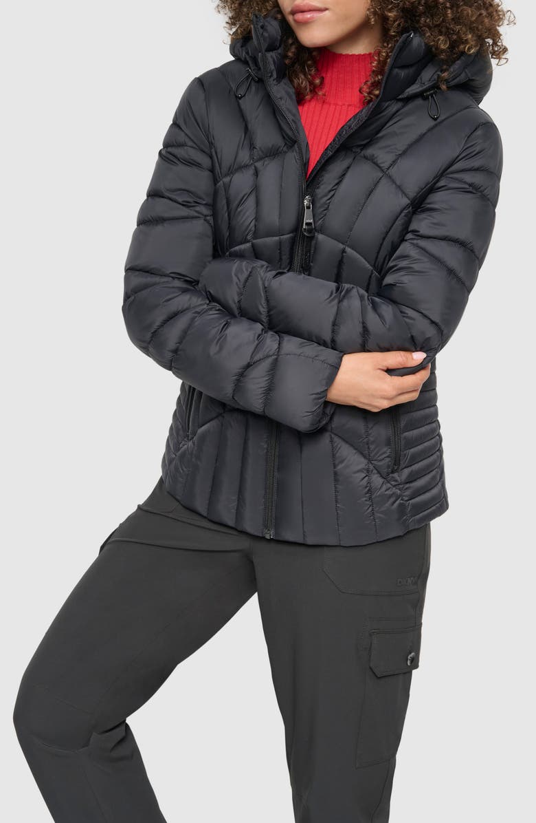 DKNY Cire Packable Hooded Puffer Jacket, Alternate, color, 