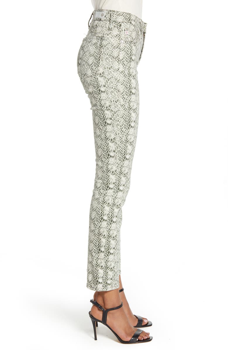 AG Mari High Waist Slim Straight Leg Jeans, Alternate, color, Silk Python Idu