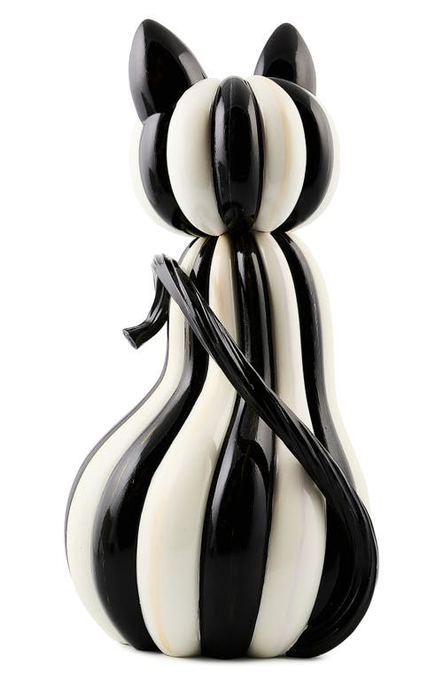 Mackenzie-childs Mackenzie Childs Courtly Stripe Illuminated Cat In Black