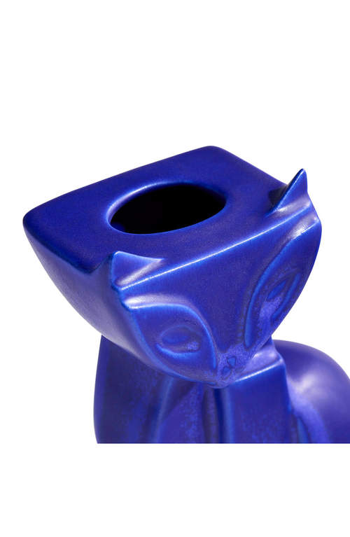 Jonathan Adler Cat Vase In Cobalt Blue