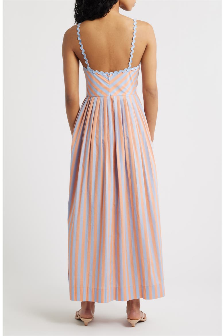 Imelda Stripe Cotton Fit & Flare Sundress, Alternate, color, BLUE/ PEACH