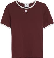 Courrèges Contrast Trim Logo T-Shirt