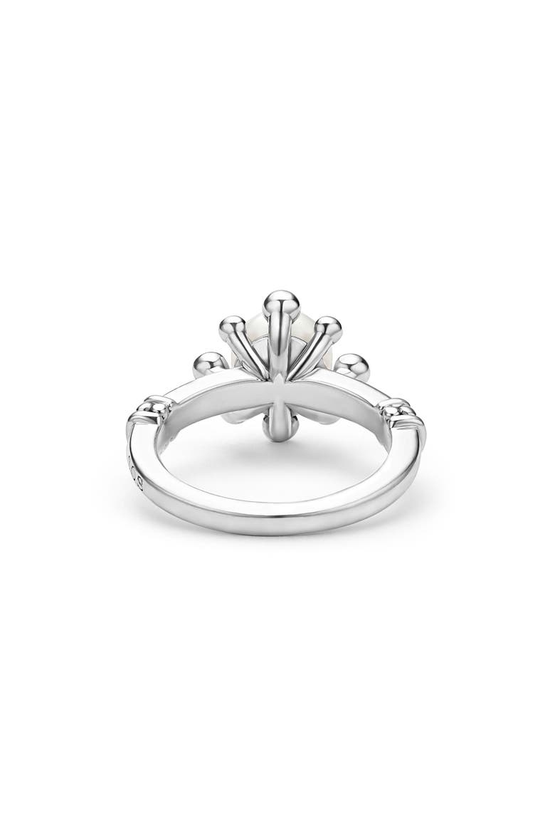 Luna Fleur Cultured Pearl Ring, Alternate, color, SILVER