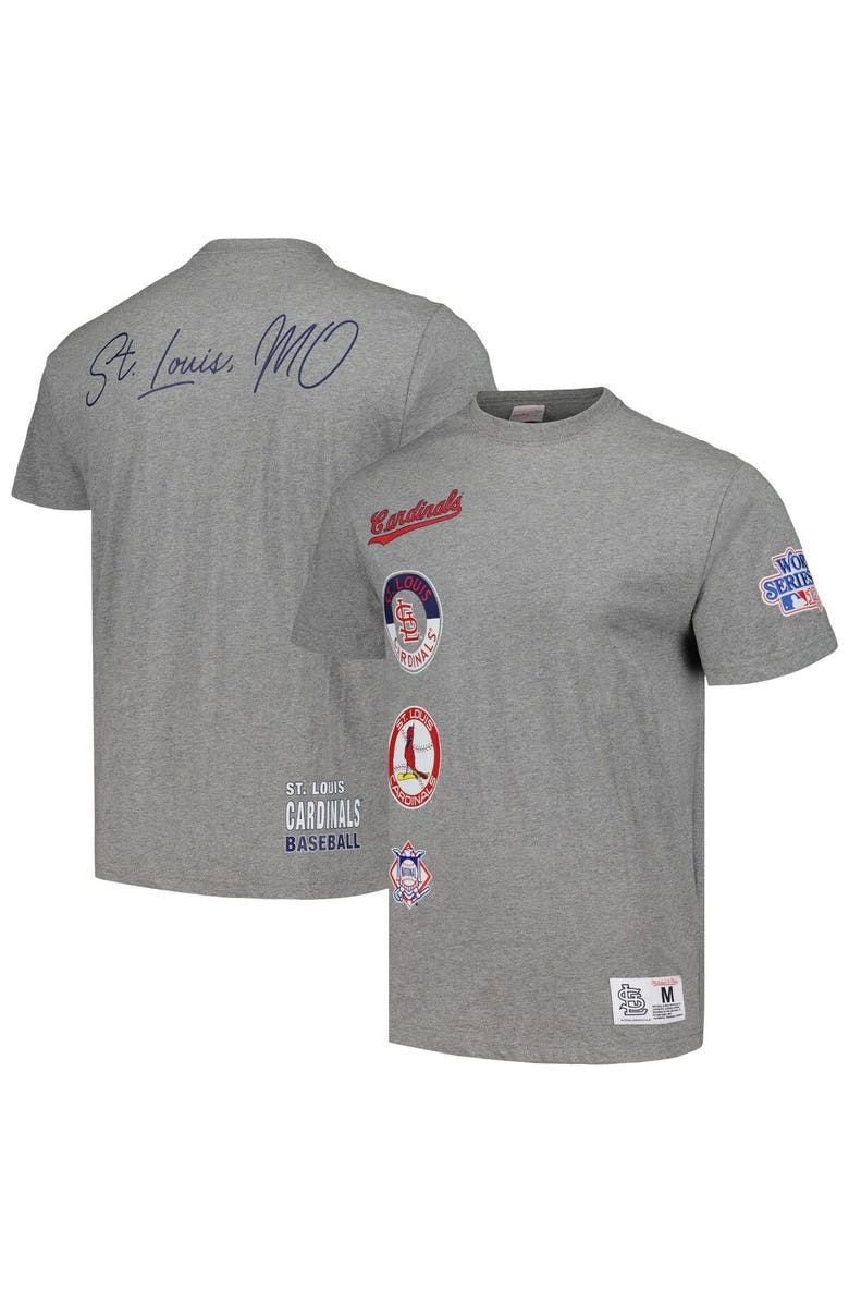 Mitchell & Ness Men's Mitchell & Ness Heather Gray St. Louis Cardinals Cooperstown Collection City Collection T-Shirt, Alternate, color,