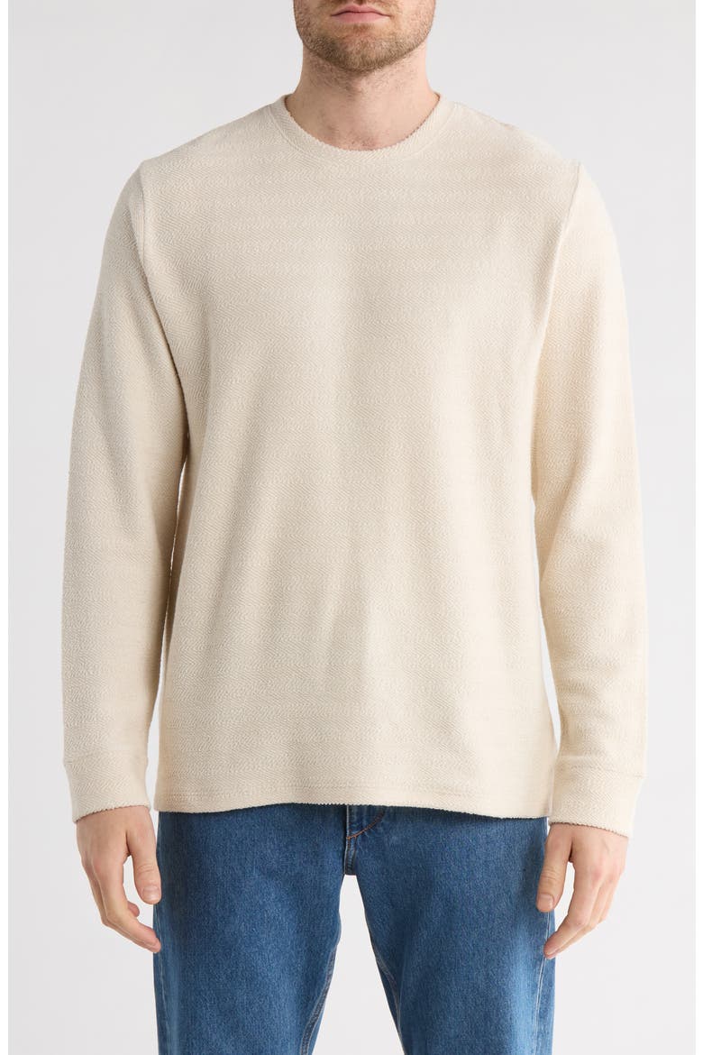 Herringbone Cotton French Terry Sweatshirt, Main, color, BONE
