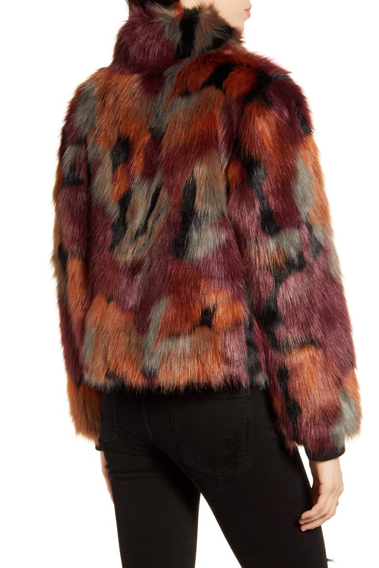 Faux Fur Jacket, Alternate, color, MULTI