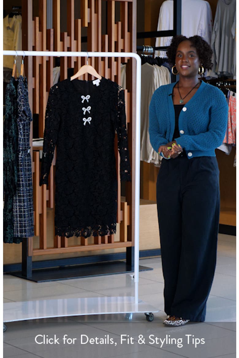 Bow Trim Lace Sheath Dress video