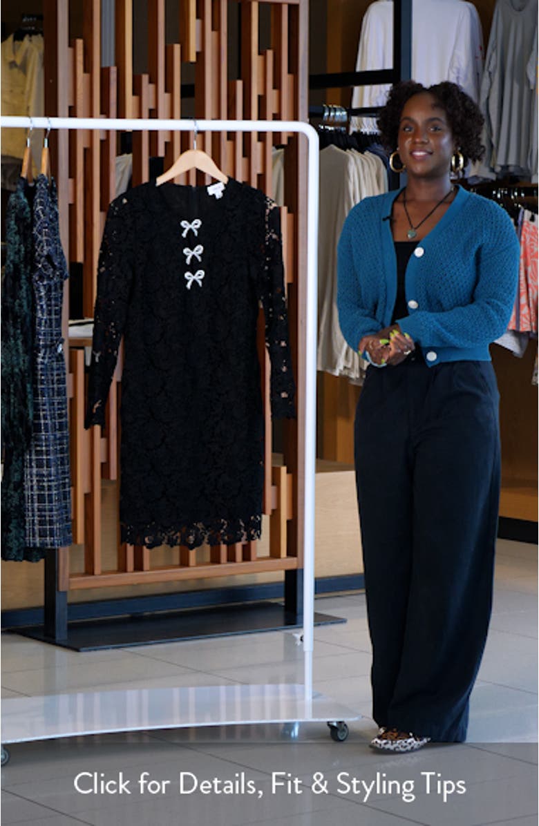 Bow Trim Lace Sheath Dress, sales video thumbnail