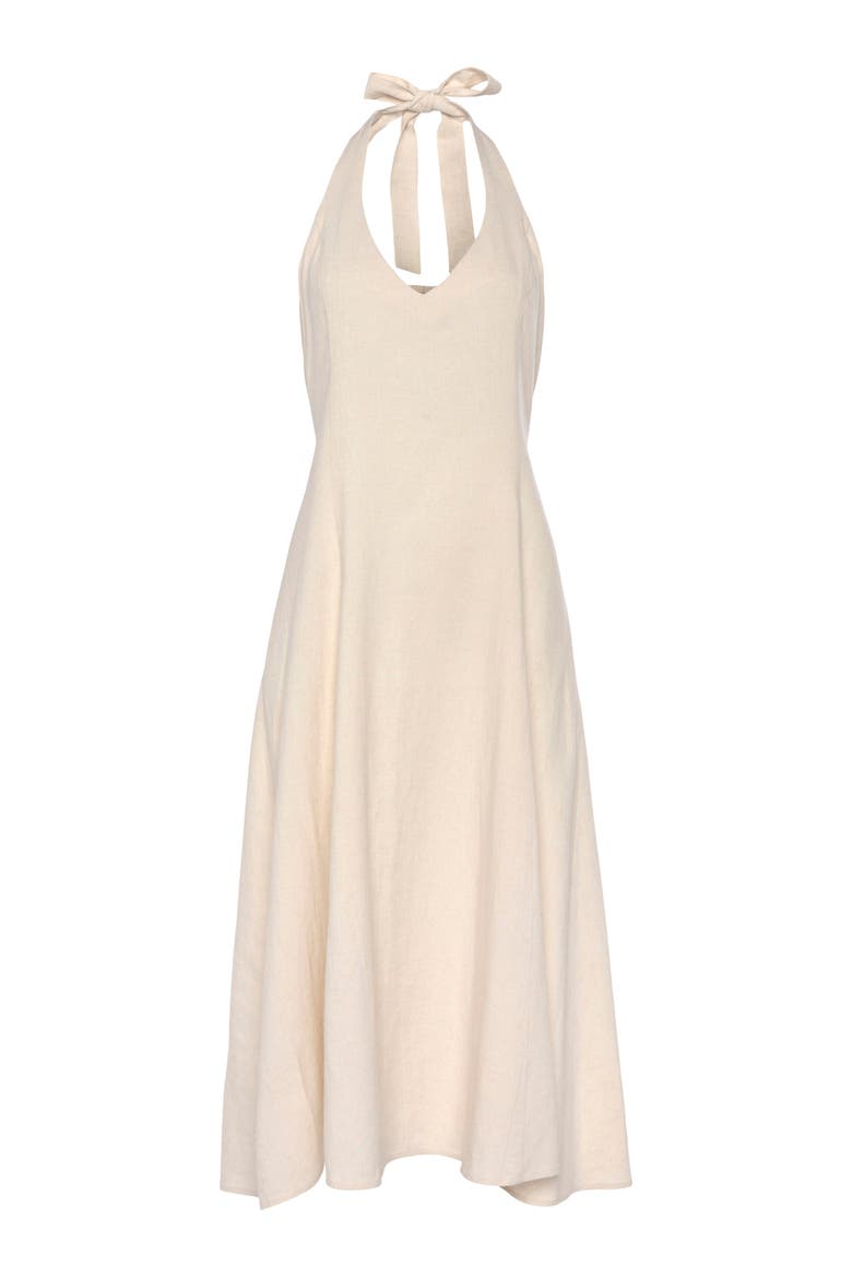 Flowy Halter Neck Dress, Alternate, color, Sand