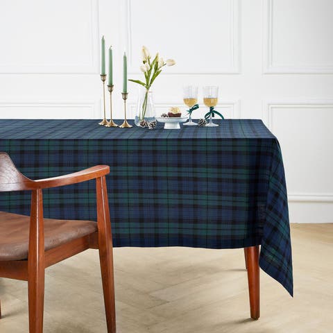Linen Tablecloth - Blackwatch Plaid