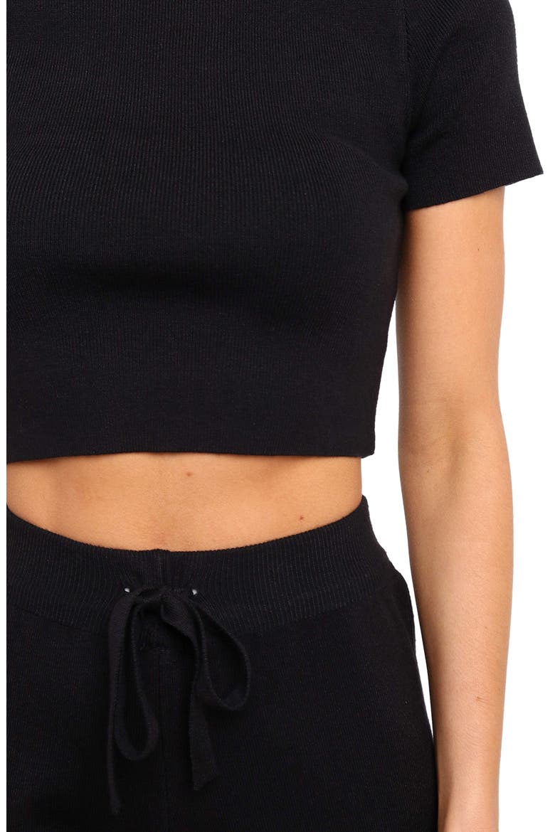 Ayers Crop Sweater & Wide Leg Pants Set, Alternate, color, BLACK
