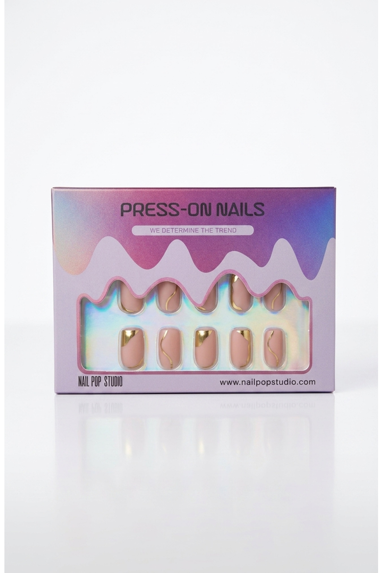Golden Hour Square Press-On Nails, Main, color, Golden Hour
