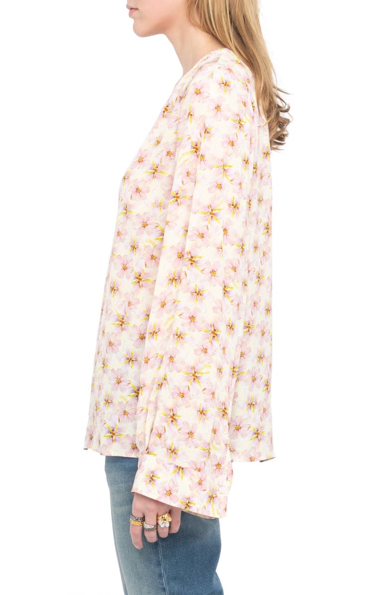 Zadig & Voltaire Torny Mirror Flowers Popover Top, Alternate, color, Pear