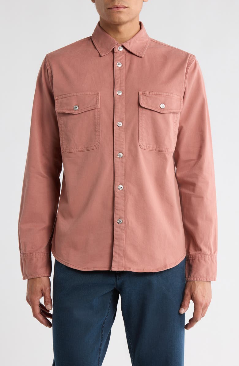 rag & bone Jack Stretch Cotton Shirt Jacket, Main, color, Washed Rose