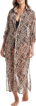 BLEU by Rod Beattie Longline Chiffon Cover-Up Shirt