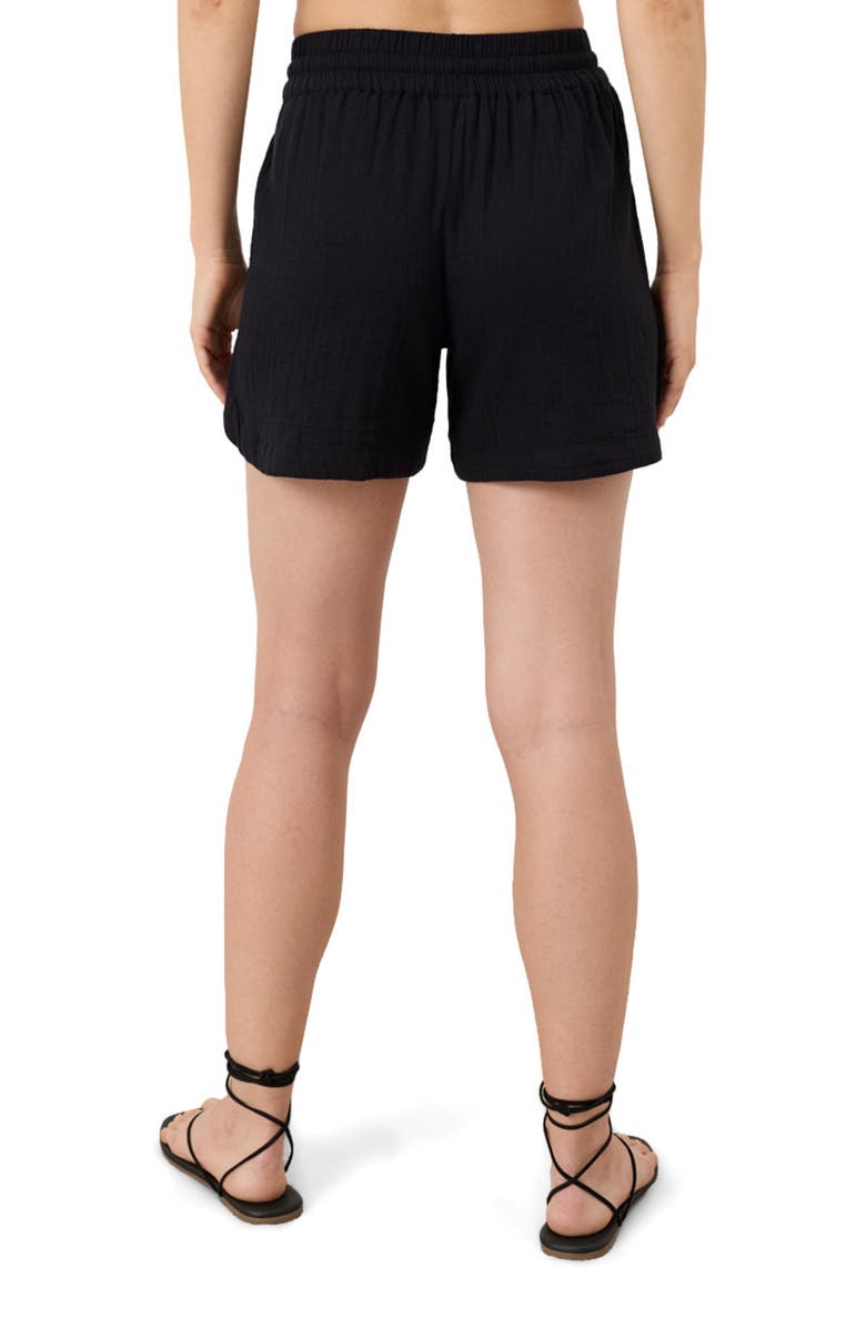 Pact Organic Cotton Coastal Double Gauze Shorts, Alternate, color, Jet Black