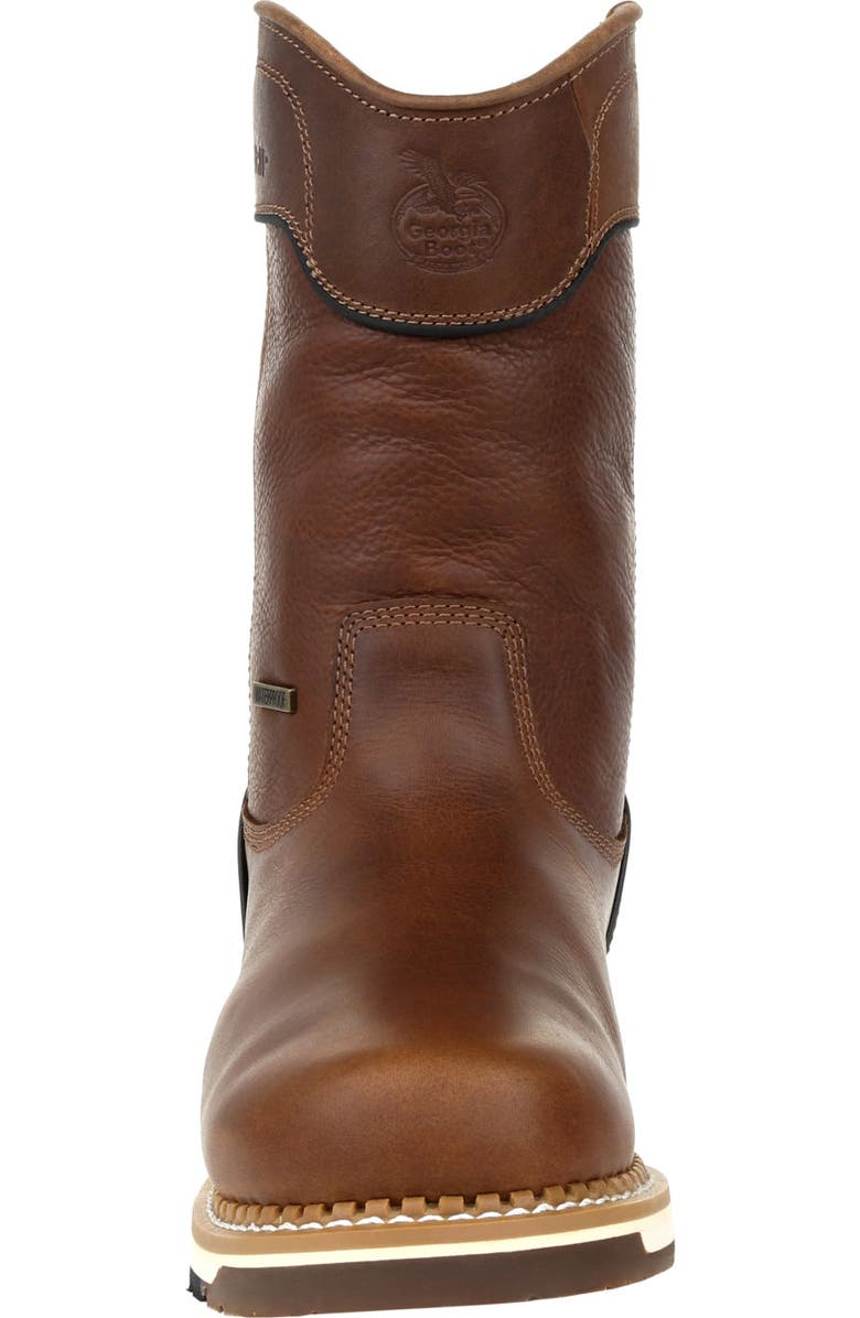 Georgia Boot Amp Lt Wedge Waterproof Pull On Work Boot, Alternate, color, Brown