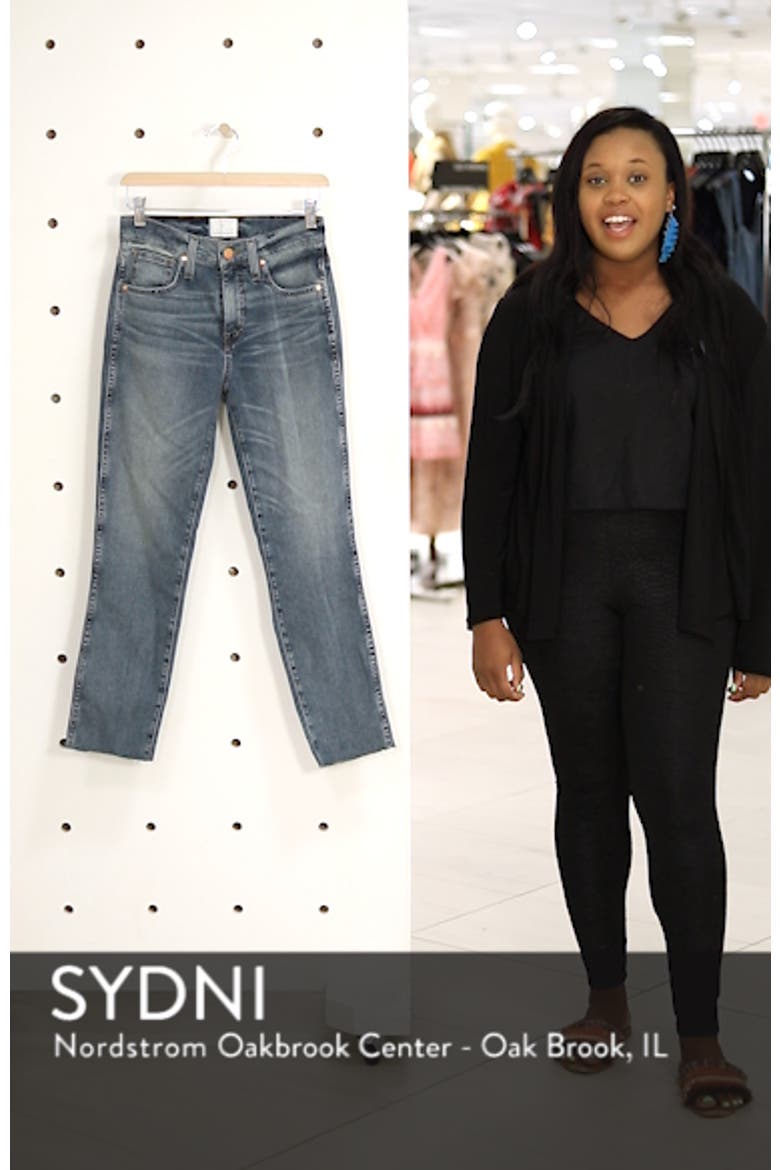 Raw Hem Slim Straight Leg Jeans video