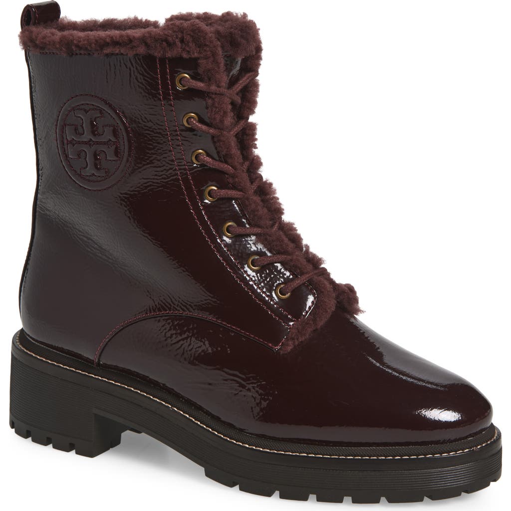 Tory Burch Miller Genuine Shearling Lined Combat Boot