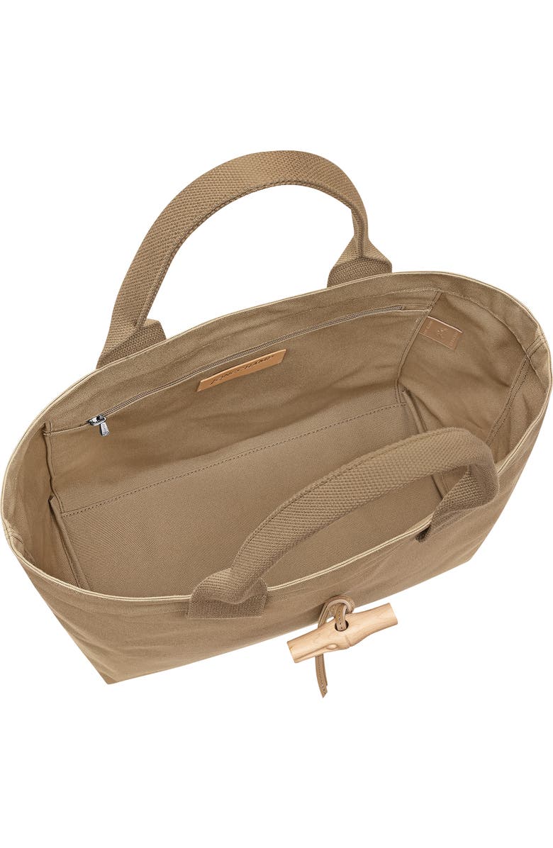 Longchamp Large Le Roseau Toile Cotton Canvas Tote, Alternate, color, Desert