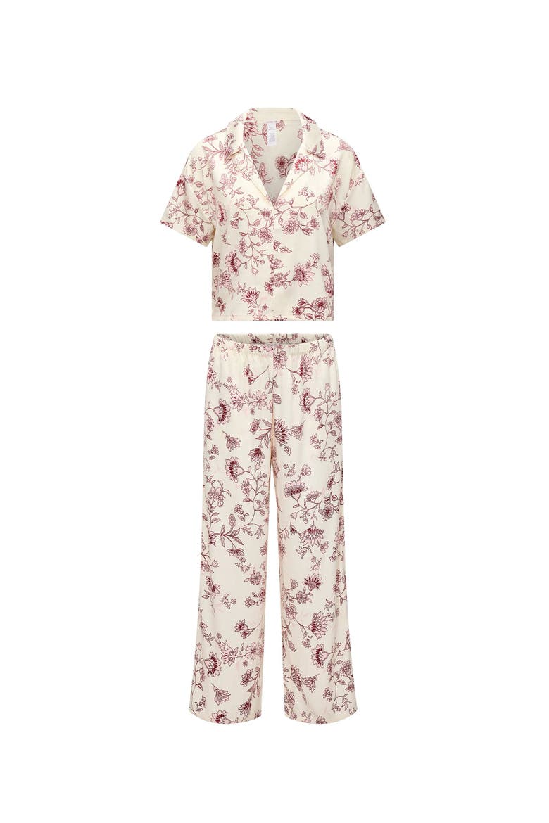 Verity Pajama Set, Alternate, color, Floral pink