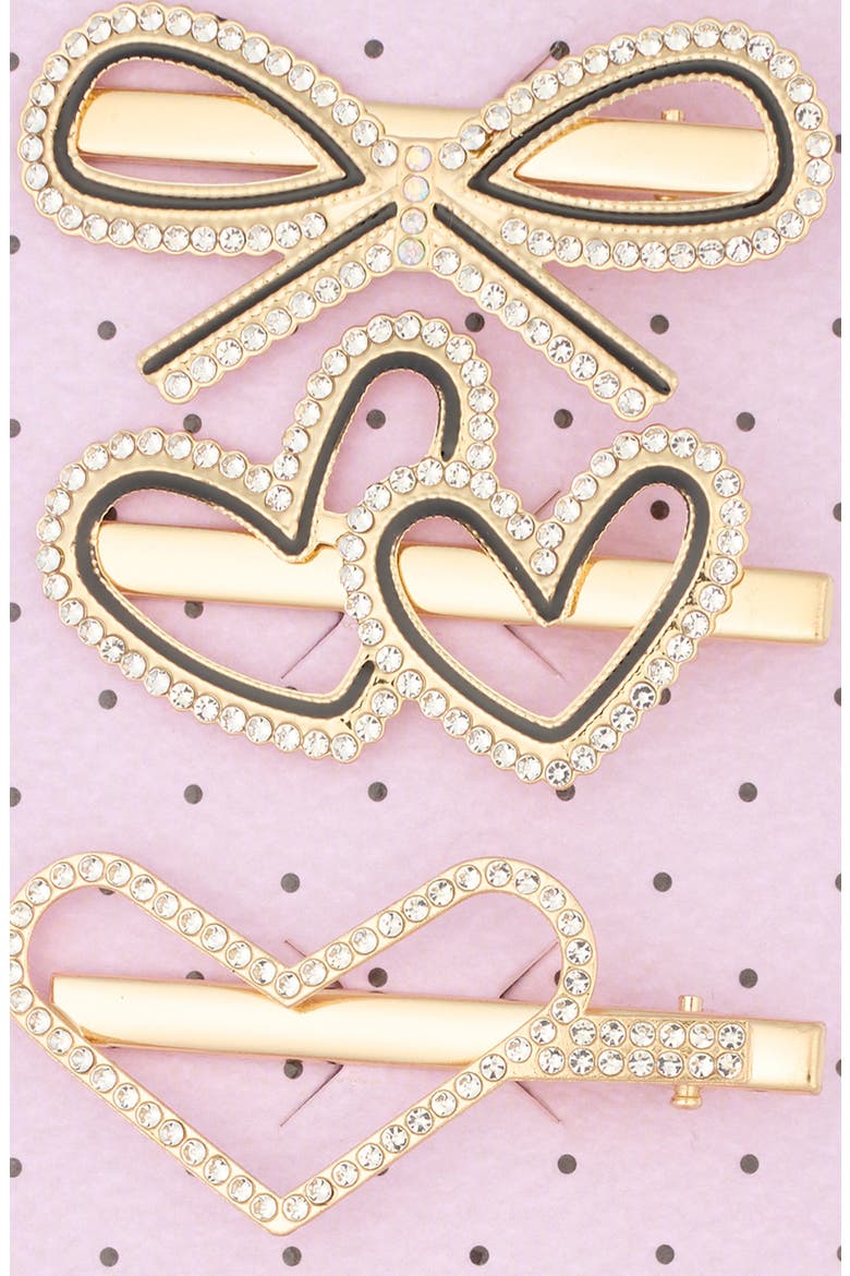 Kids' Assorted 6-Pack Hair Clips Set, Alternate, color, GOLD COMBO