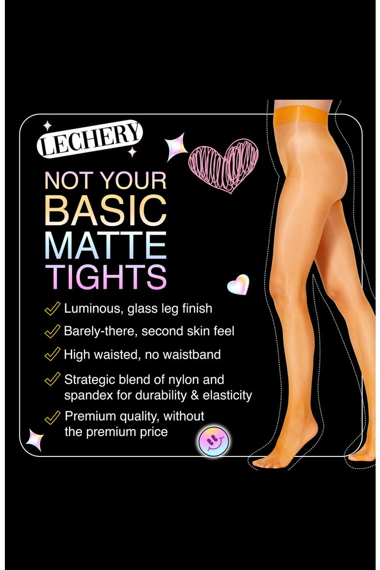 7-Pack Glossy Sheer Run Resistant Party Evening Tights for Women, Alternate, color, Orange