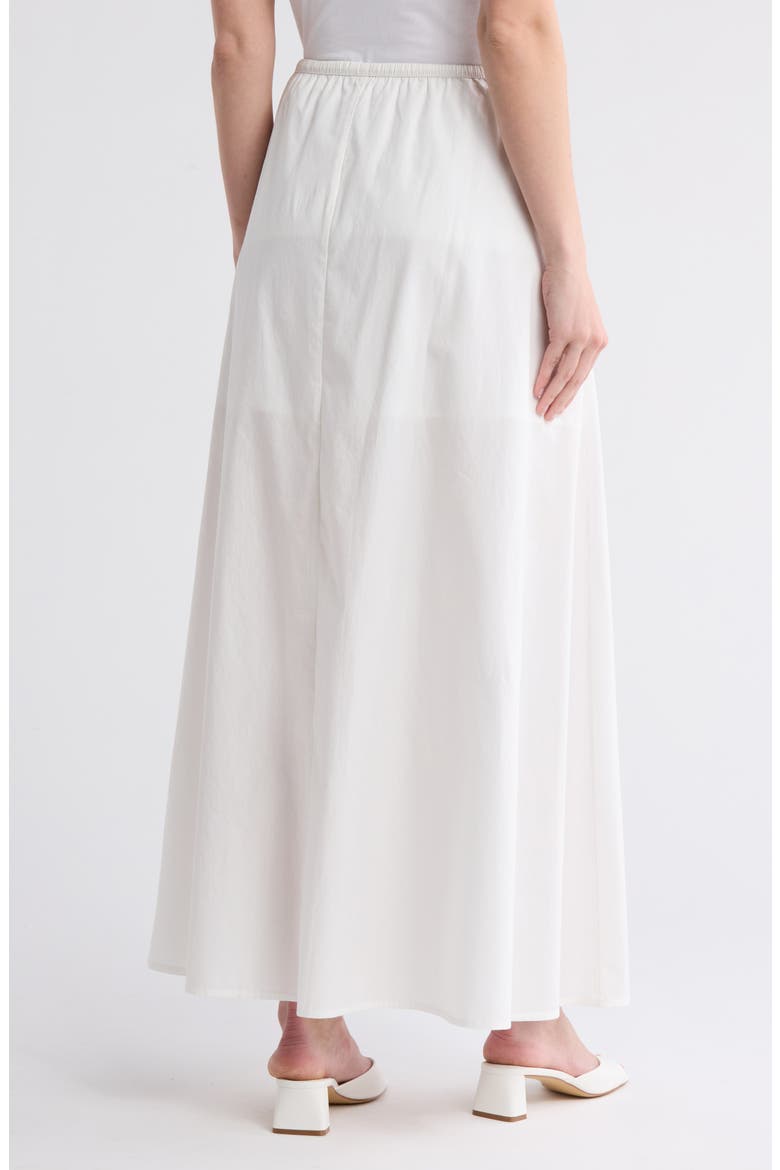 Drawstring Waist Cotton Poplin Maxi Skirt, Alternate, color, IVORY CLOUD