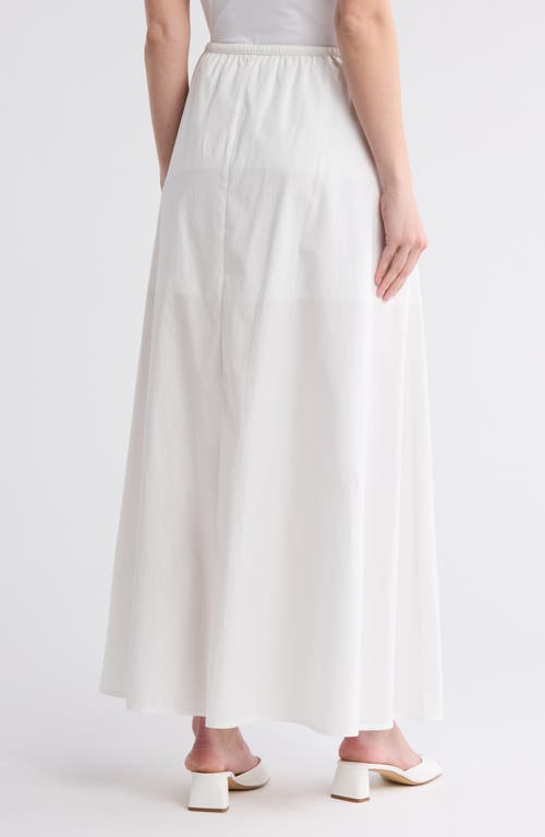 Leith Drawstring Waist Cotton Poplin Maxi Skirt In White