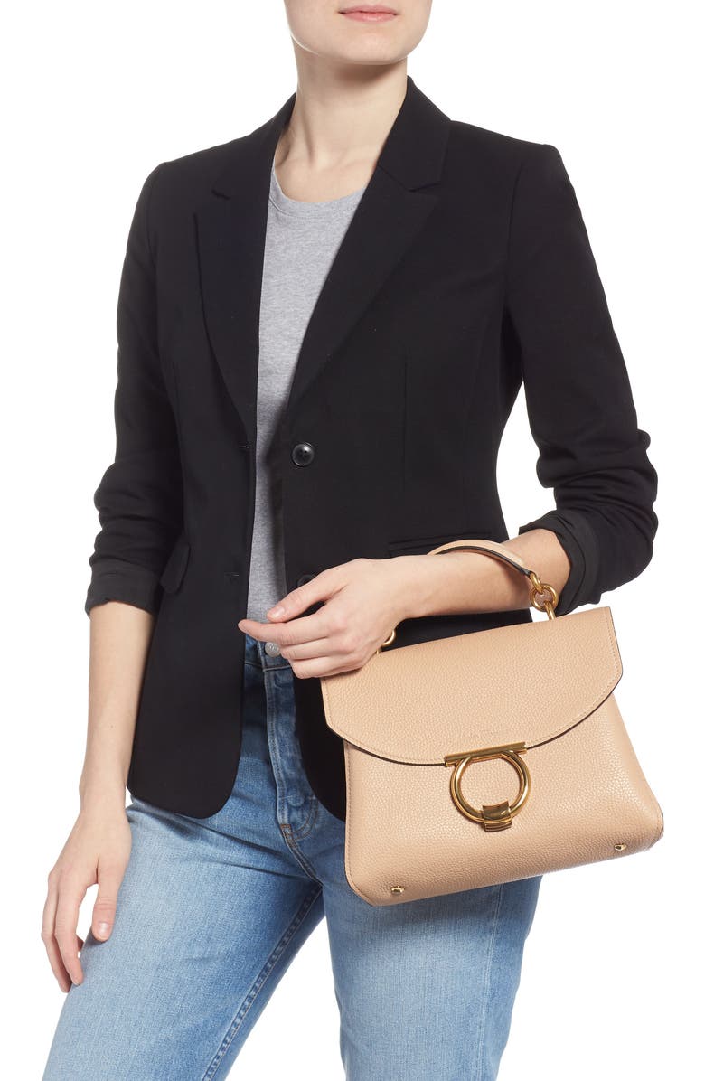 FERRAGAMO Salvatore Ferragamo Small Margot Leather Top Handle Bag, Alternate, color,