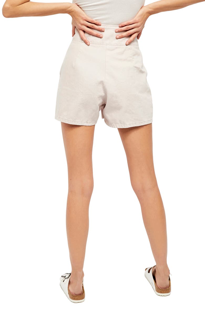 Free People Paris Pleated Denim Shorts, Alternate, color, 