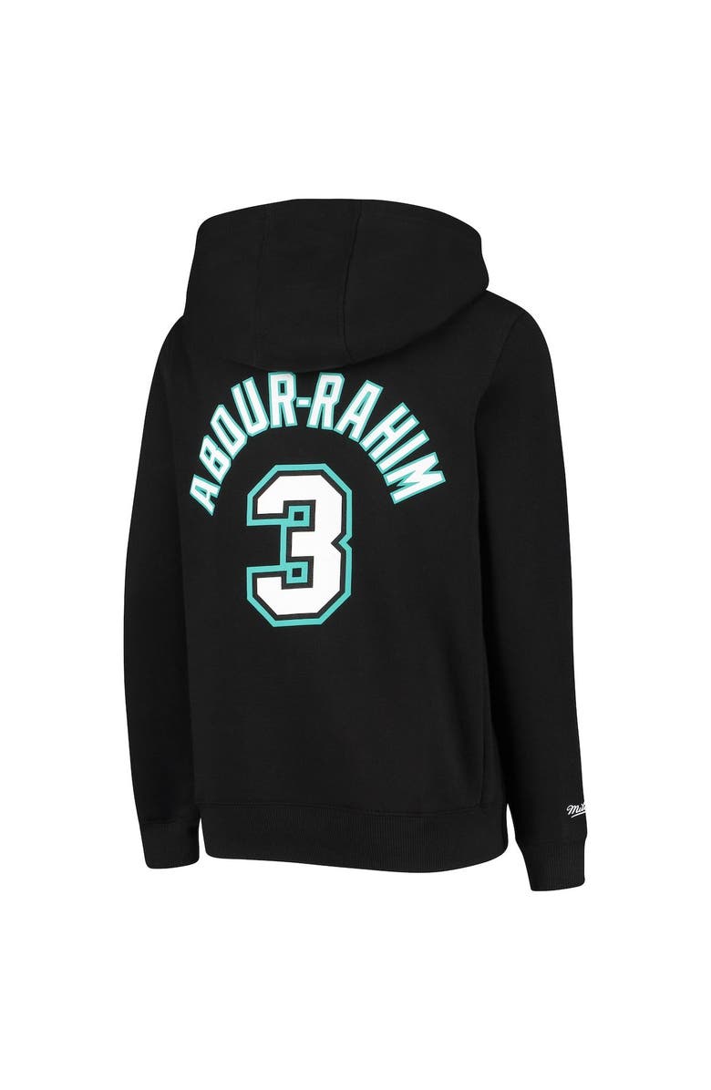 Mitchell & Ness Youth Mitchell & Ness Shareef Abdur-Rahim Black Vancouver Grizzlies Hardwood Classics Name & Number Pullover Hoodie, Alternate, color, 