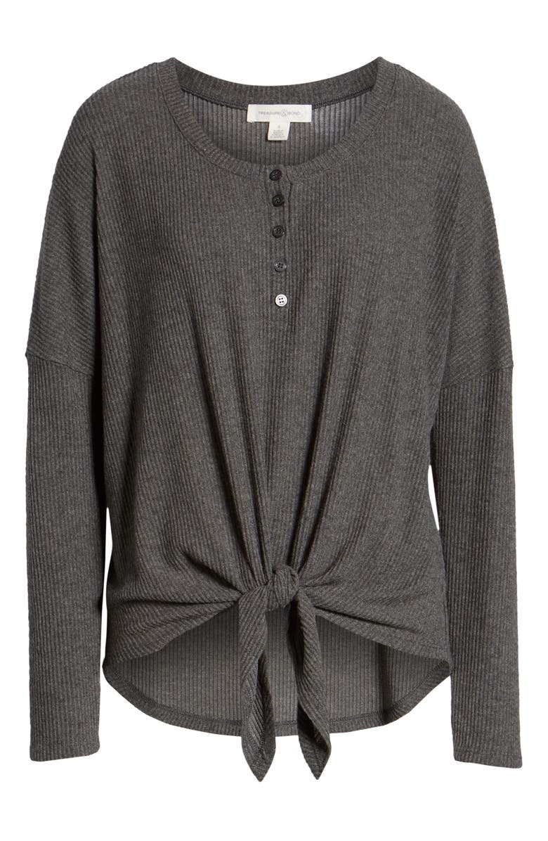 Treasure & Bond Tie Front Henley, Alternate, color, 