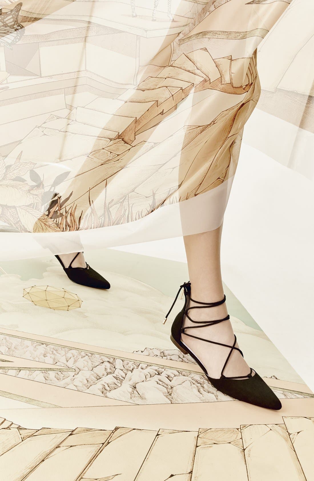 Louise et Cie 'Abri' Pointy Toe Ghillie Flat, Alternate, color, 