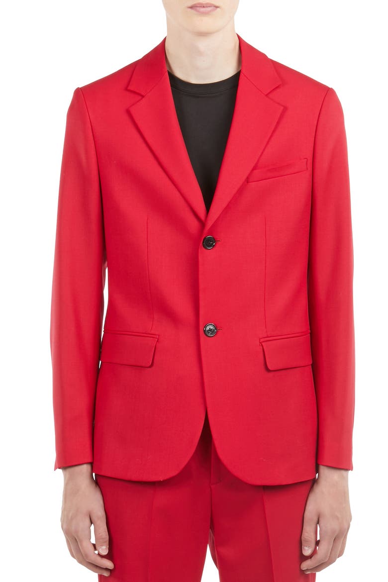 Small Fit Blazer, Main, color, RED