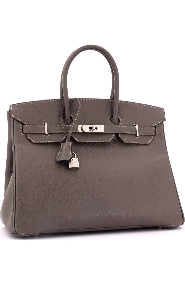 Pre-Owned Hermes Candy Birkin Bag Epsom 35, Alternate, color, Candy - Etain/Bleu Thalassa