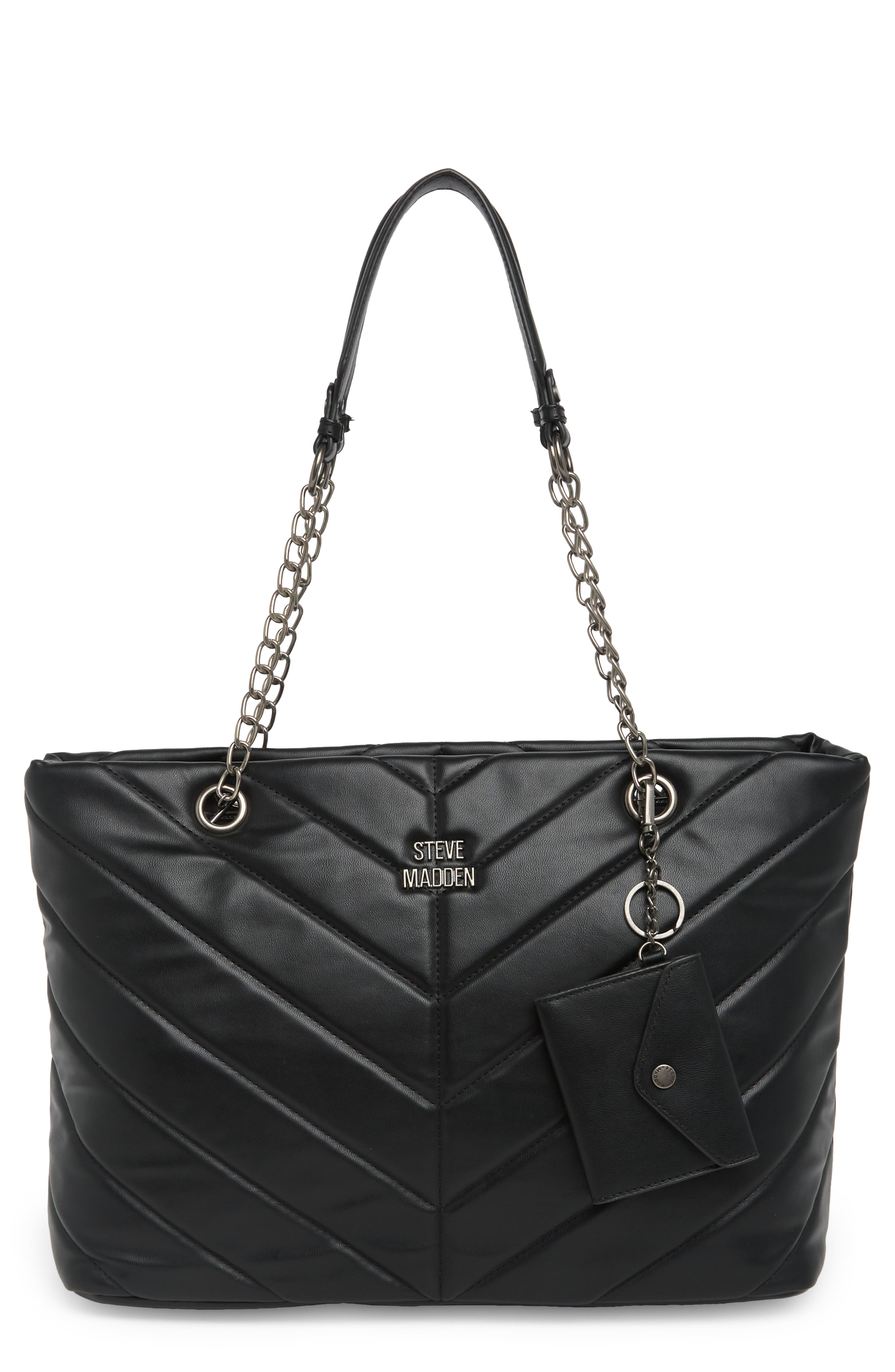 Steve Madden Blani Faux Leather Quilted Tote, Main, color, 