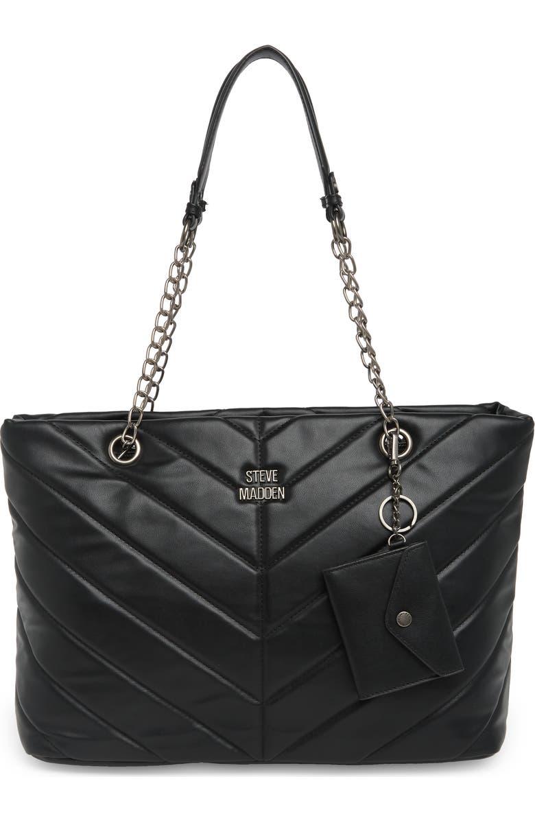 Steve Madden Blani Faux Leather Quilted Tote, Main, color,
