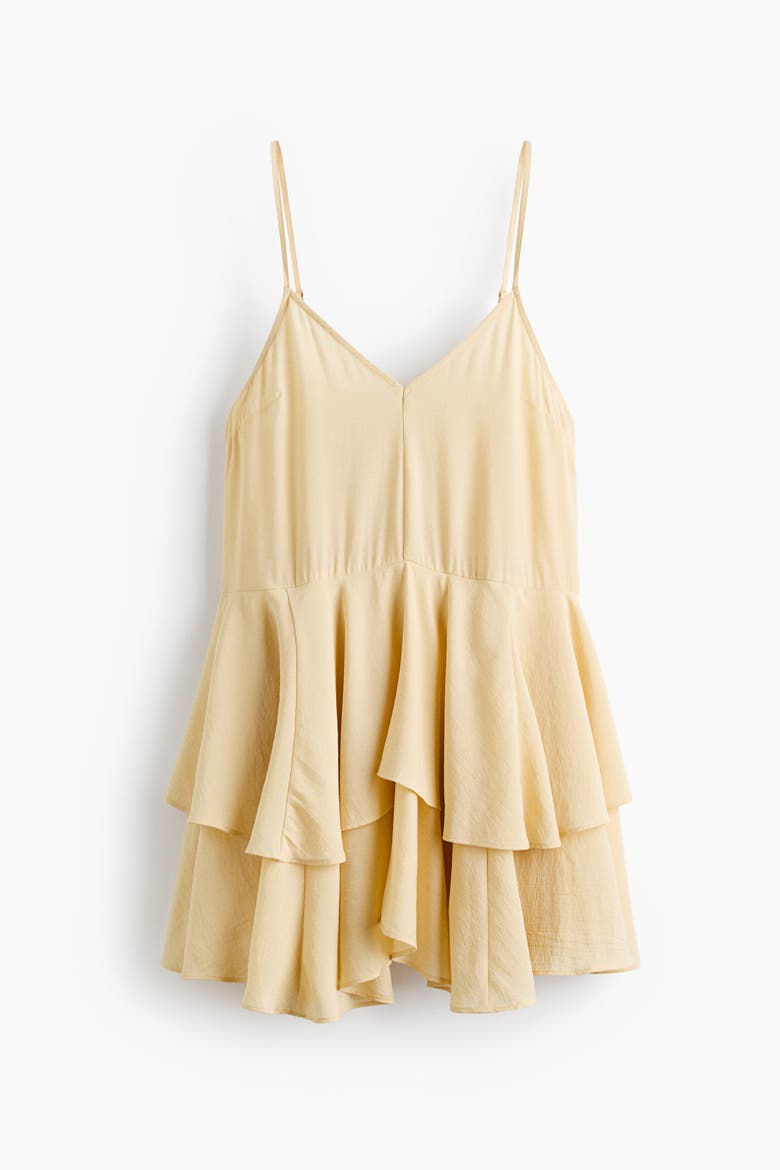Tiered Viscose-blend Dress, Alternate, color, Pale yellow