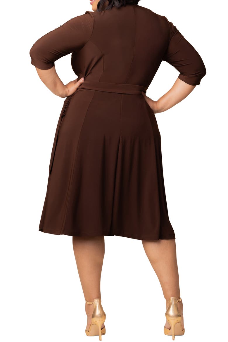 Essential Wrap Dress, Alternate, color, BROWN