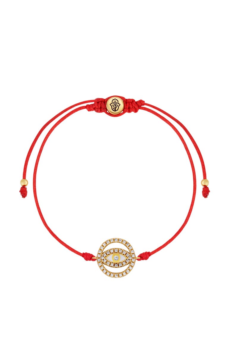 Karma and Luck Evil Eye Red String Charm Adjustable Bracelet Guardian Spark, Main, color, Red/Gold