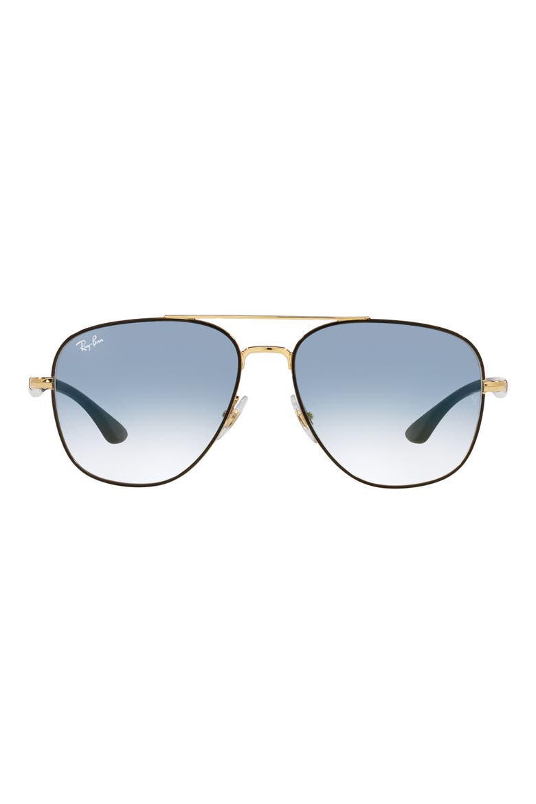 59mm Gradient Square Sunglasses, Main, color, BLACK