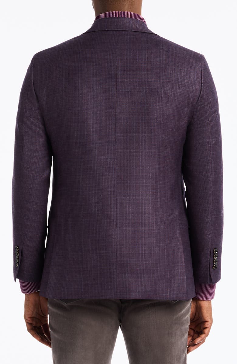 Robert Graham Woodson Purple Mélange Wool Blend Sport Coat, Alternate, color, Berry