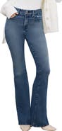 Good American Good Legs High Waist Ripped Flare Leg Jeans