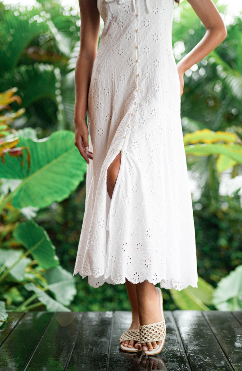 BRUNNA.CO The Padar Embroidery Midi Dress, Alternate, color, White