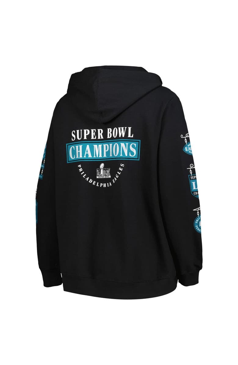 FANATICS Women's Fanatics  Black Philadelphia Eagles Super Bowl LIX Champions Plus Size Four Piece V-Neck Pullover Hoodie, Alternate, color, Black