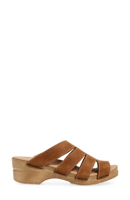 Sanita Monika Platform Slide Sandal In Brown