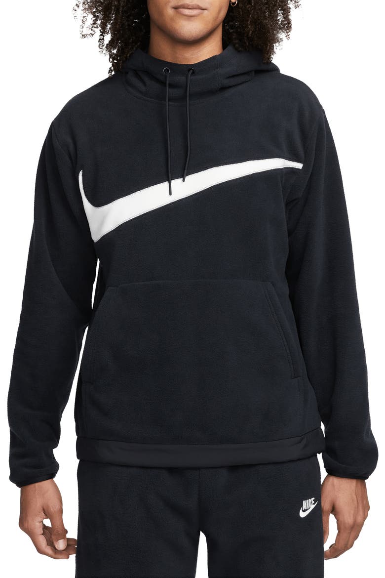 Winterized Fleece Logo Hoodie, Main, color, BLACK