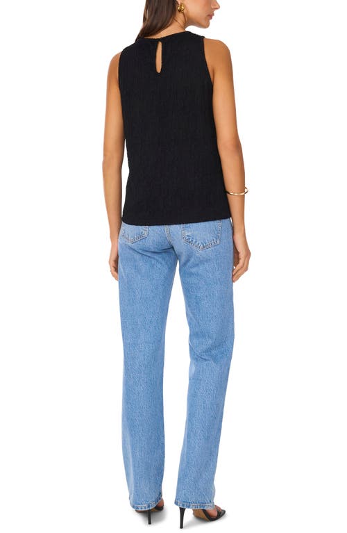 Vince Camuto Paisley Lace Tank In Rich Black