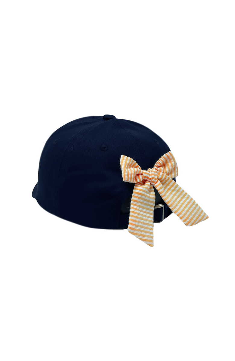 Bits & Bows Auburn Tigers Aubie Bow Baseball Hat, Alternate, color, Navy Blue